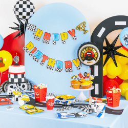 Γιρλάντα "Happy Birthday" Racing cars