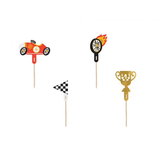 Διακοσμητικά για cupcakes Car Racing 4 τμχ.