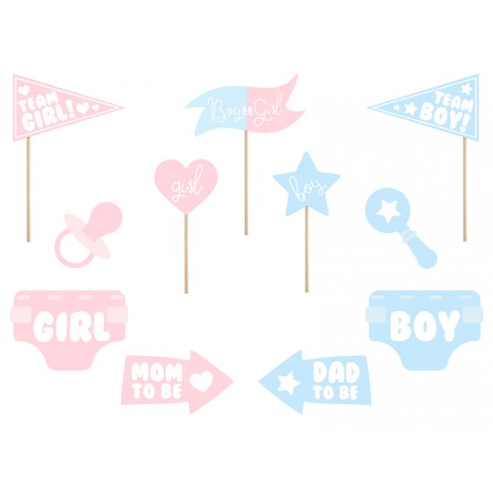 Photo props Gender reveal party