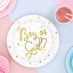 Πιάτα χάρτινα Boy or Girl 23εκ  6τεμ