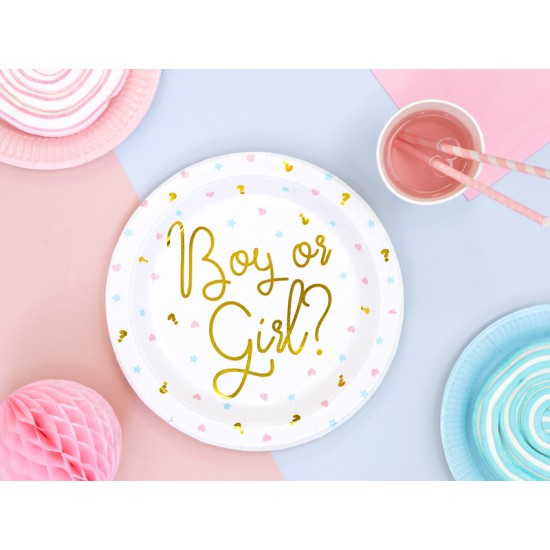 Πιάτα χάρτινα Boy or Girl 23εκ  6τεμ