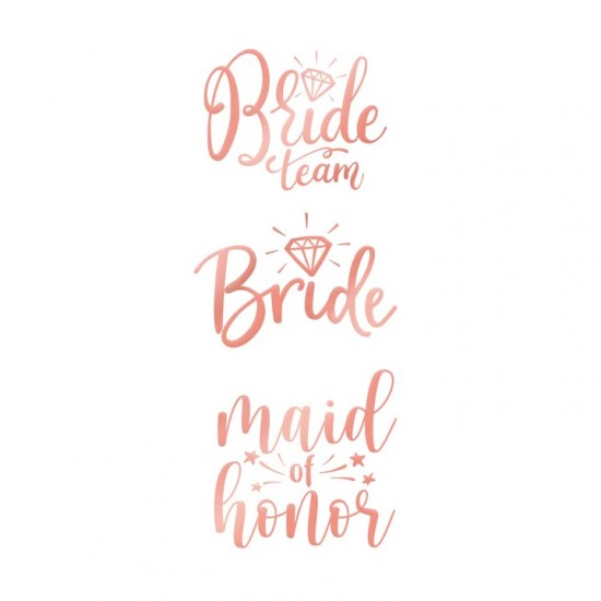 Τατουάζ Ροζ - Χρυσό Bride to be