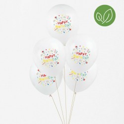 Μπαλόνια latex Happy Birthday  (5τμχ)