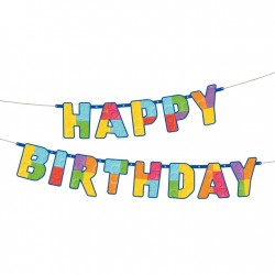 Γιρλάντα Happy Birthday Block Party - Τουβλάκια 2μ.
