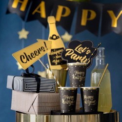 Ποτήρια Μαύρα Happy New Year 220ml 6τμχ