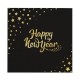 Χαρτοπετσέτες Μαύρες Happy New Year 10τμχ