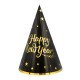 Καπελάκια Μαύρα Happy New Year Stars 6τεμ