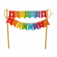 Διακοσμητικό Τούρτας Happy Birthday Πολύχρωμες Σημαίες