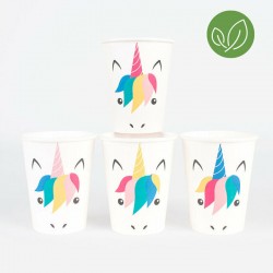 Ποτήρια χάρτινα μονόκερος - unicorn   8τμχ