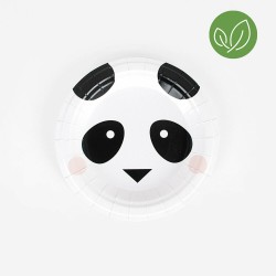 Πιάτα χάρτινα  Πάντα - Panda 18εκ  8τεμ