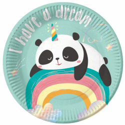 Πιάτα χάρτινα Dreamy Panda 18εκ  6τεμ