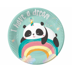 Πιάτα χάρτινα Dreamy Panda 18εκ  6τεμ