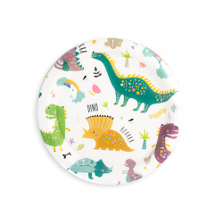 Πιάτα χάρτινα  Δεινόσαυροι - Dinosaurs 18εκ. 6 τεμ.