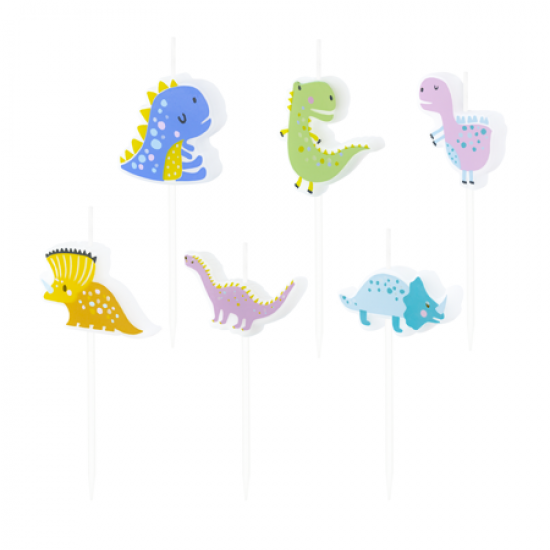 Κεριά Γενεθλίων Δεινόσαυροι - Dinosaurs 6τεμ.