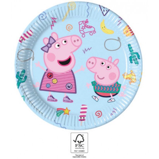 Πιάτα χάρτινα Peppa Pig 8τεμ. 23εκ.