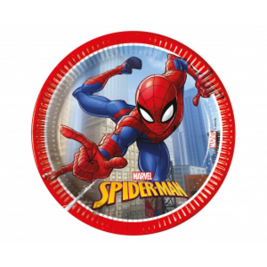 Πιάτα χάρτινα Spiderman Crime Fighter  20εκ  8τεμ