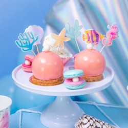 Διακοσμητικά για τούρτα/cupcakes Βυθός της Θάλασσας - 6τμχ.