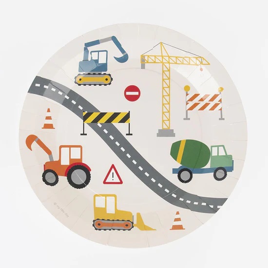 Πιάτα χάρτινα εργοτάξιο-construction 23εκ. 8 τεμ.