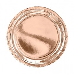 Πιάτα χάρτινα rose gold 23εκ.