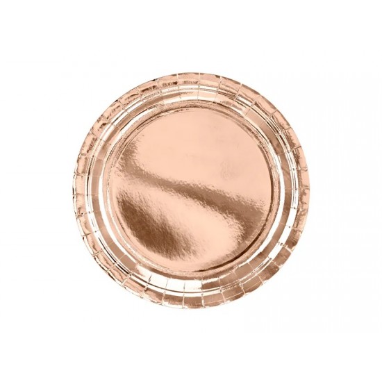 Πιάτα χάρτινα rose gold 23εκ.