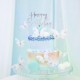 Διακοσμητικό Τούρτας Happy Birthday Ασημί plexi glass