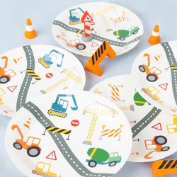 Πιάτα χάρτινα εργοτάξιο-construction 23εκ. 8 τεμ.