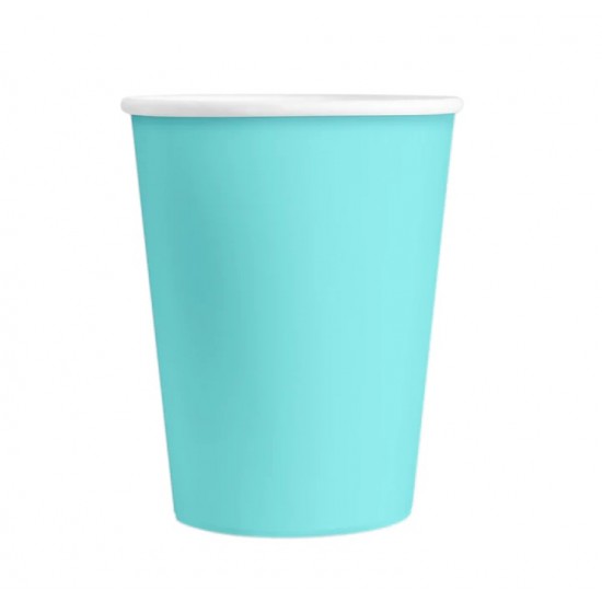 Ποτήρια Χάρτινα  Τυρκουάζ 220ml 6 τεμ.