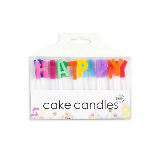 Κεράκια τούρτας Happy Birthday Πολύχρωμο