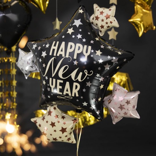 Foil Μπαλόνι Happy New Year Αστέρια
