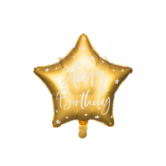 18" foil Αστέρι Μαύρο Happy Birthday