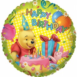 18" στρογγυλό  Winnie Happy Birthday