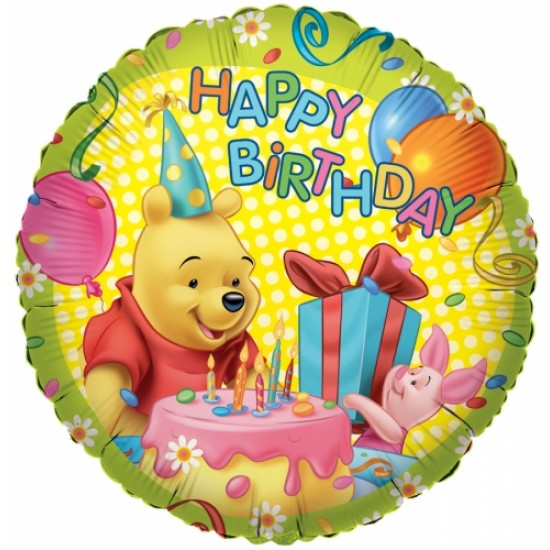 18" στρογγυλό  Winnie Happy Birthday