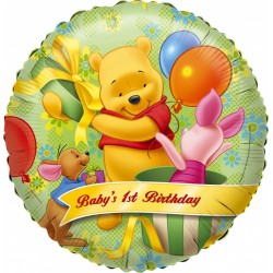 18" στρογγυλό 1st Birthday Winnie