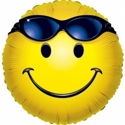 18" στρογγυλό Φατσούλα Emoji με γυαλιά