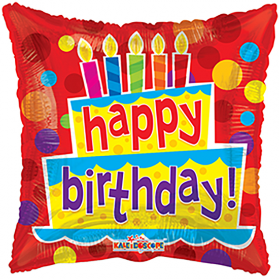 18" τετράγωνο Happy Birthday Candles