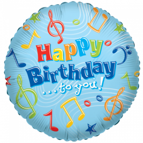 18'' foil happy birthday μουσικές νότες