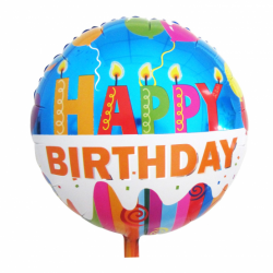 18" στρογγυλό Happy Birthday 