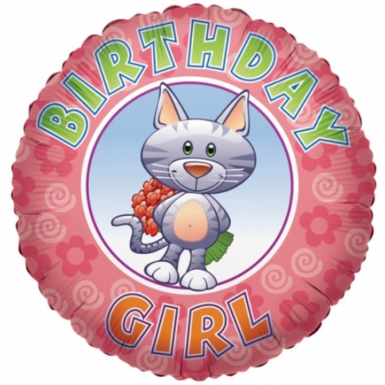 18" στρογγυλό Happy Birthday Girl