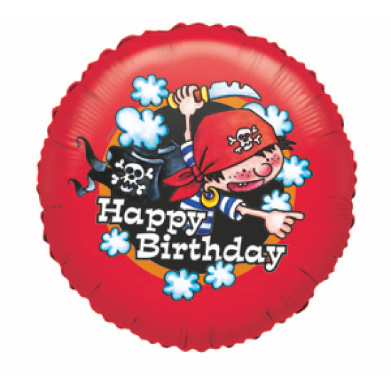 18" στρογγυλό Happy Birthday Πειρατής