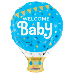 18" στρογγυλό Welcome Baby Μπλέ Αερόστατο