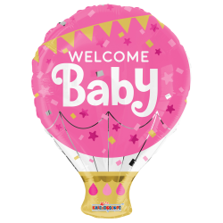 18" στρογγυλό Welcome Baby Ροζ Αερόστατο