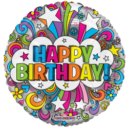 18" στρογγυλό Happy Birthday Groovie