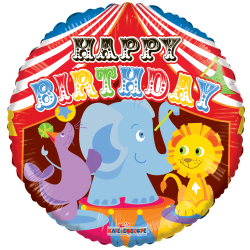 18" στρογγυλό Happy Birthday Τσίρκο