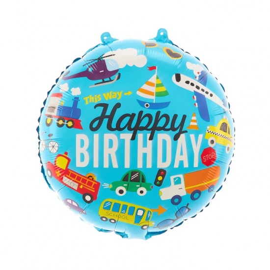 18" Μπαλόνι "Happy Birthday" Οχήματα