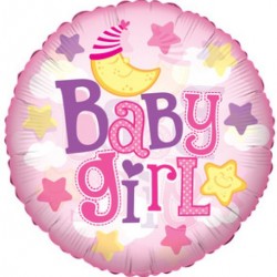 24" στρογγυλό Baby Girl Clear View Moon and Stars