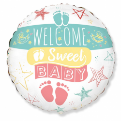 18" στρογγυλό  Welcome Sweet Baby