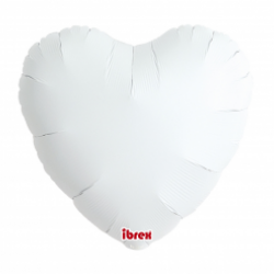 18" foil Καρδιά Λευκή Ibrex