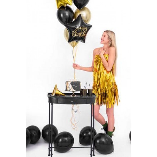 18" foil Αστέρι Μαύρο Happy Birthday