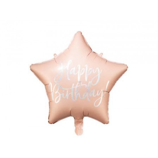 18" foil Αστέρι Ροζ Happy Birthday