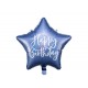 18" foil Αστέρι Μπλέ Ιριδίζον Happy Birthday